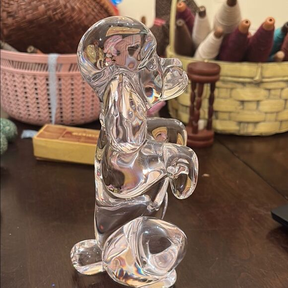 Sevres France SIGNED Clear Crystal Large 8" French Poodle Dog Figurine - Picture 4 of 5